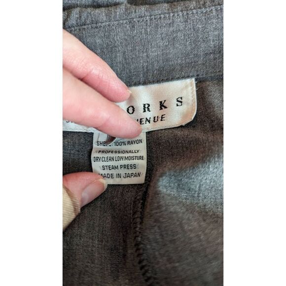 The Works Saks Fifth Avenue Women Long Sleeve Collared Shirt Gray Size 12 - Picture 10 of 12